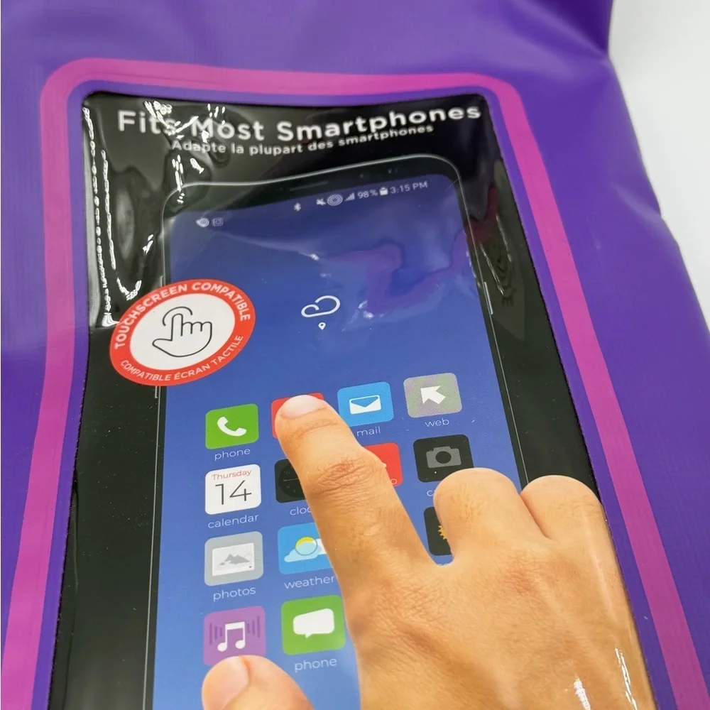 case-mate Purple Waterproof Phone Dry Pouch with Pink Trim